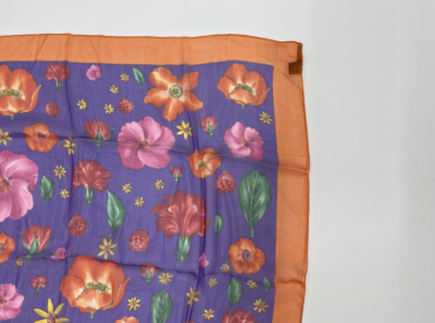 Rank S] DOLCE & GABBANA D&G Flower Pattern Silk Scarf Multicolor