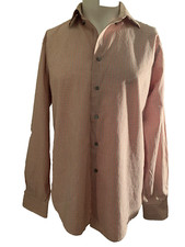 BCBG Attitude shirt modern fit red white grey blaccheck 100 cot M 15 1/2 34/35