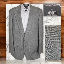 Geoffrey Beene Sport Coat Blazer Mens 42XL Gray Check Soft Wool USA