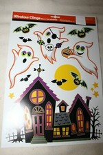 HALLOWEEN Window Clings GHOSTS BATS HAUNTED HOUSE