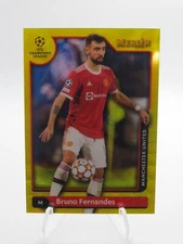 2021 Merlin Collection Chrome UCL Yellow Wave Refractor /225 Bruno Fernandes #5