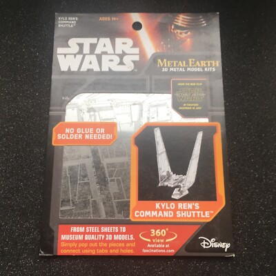 Original Star Wars Metal Earth ''Kylo Ren's Command Shuttle'' Disney OVP