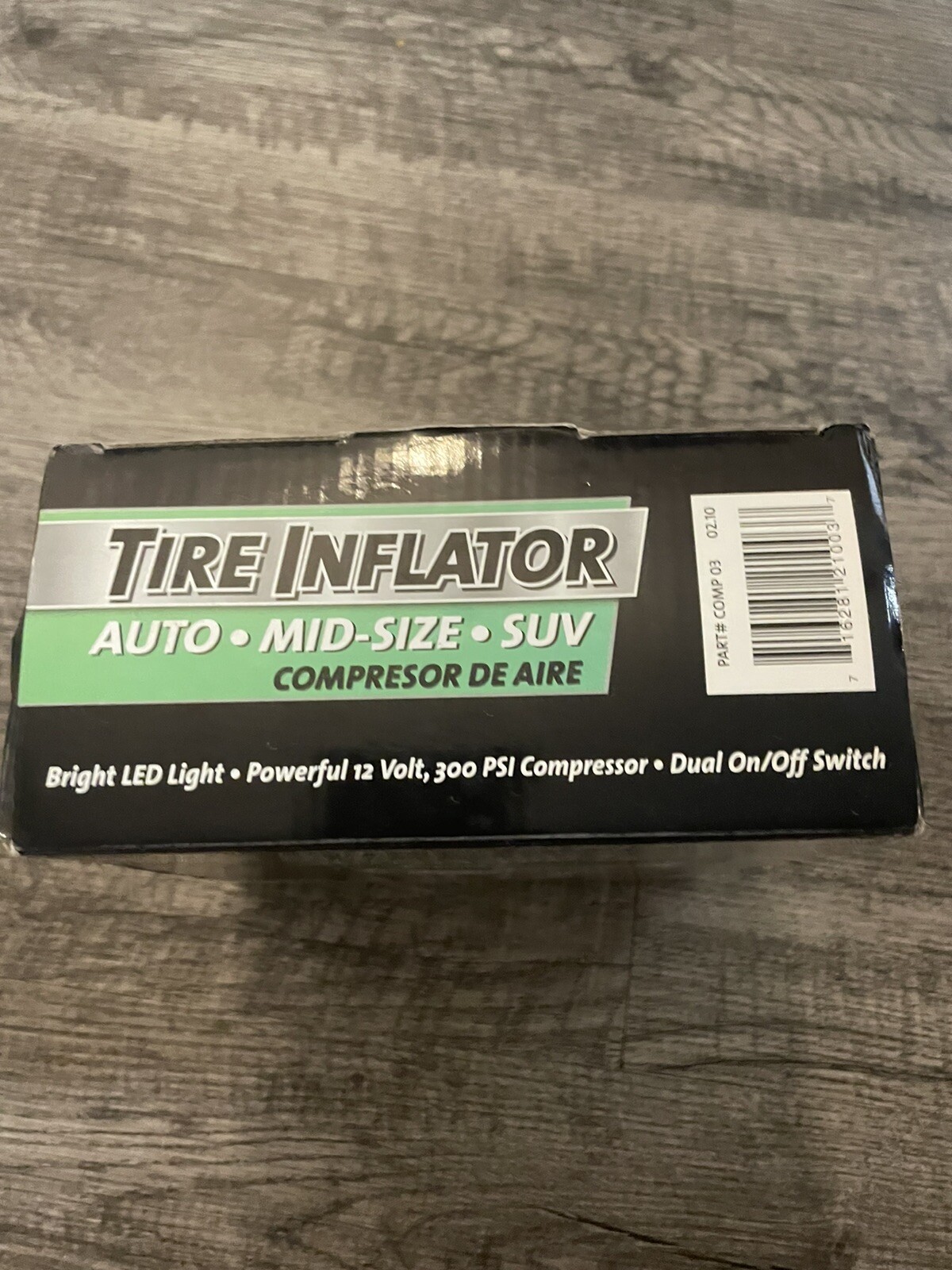 Slime Tire Inflator 300 PSI Air Compressor w/Led Light 12V Portable Pump 8 Mins