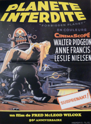 FORBIDDEN PLANET - ROBOT / PIDGEON / NIELSEN - REISSUE FRENCH MOVIE POSTER