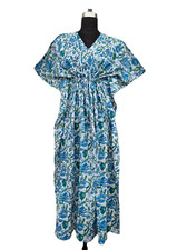 Printed Cotton Kaftan Women Long Wear Dress Beach Wear Caftan Bohemian Maxi Dres