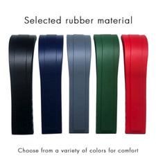21mm Concave Watch Strap Rubber Band Fits Rolex Sky Dweller 326138 GMT