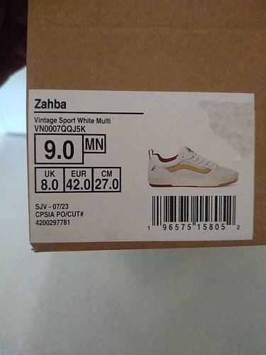 Vans Herren Gr. 9.0 "Zahba Vintage Sport" Turnschuhe Weiß VN0007QQJ5K Neu - Bild 12 von 12