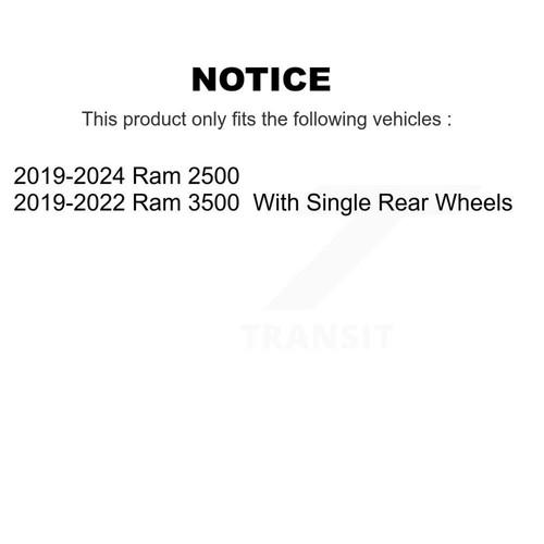 Rear Disc Brake Rotors And Semi-Metallic Pads Kit For 2019-2022 Ram 2500 3500 - Picture 2 of 12