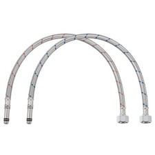 2pcs 20" Faucet Supply Line Connectors G1/2 Female x M10 Male 304 Hose