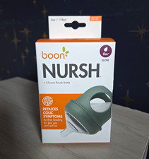 Boon NURSH Silicone Pouch Baby Bottle 4 oz Slow Flow 0m NEW Sealed