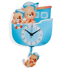 Wooden Wall Clocks Kids Bears Wall Clock With Pendulum Modern