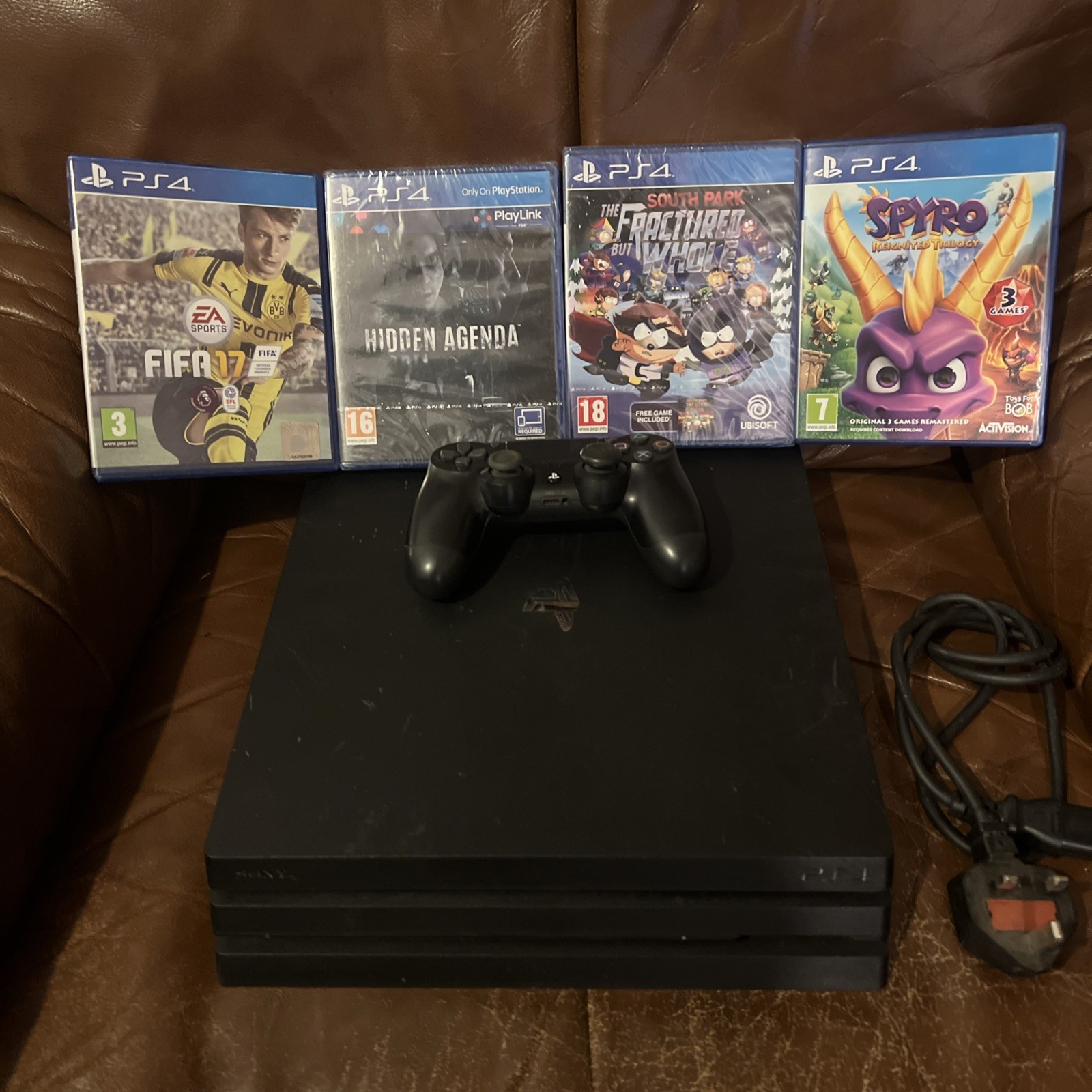 PlayStation 4 Pro 1TB Bundle - CUH-7116B + Controller + 4 Games (2 Sealed New!)