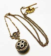 Antique Edwardian Gold Filled Rolled Gold Watch Double Chain Pocket Fob 11”