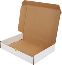 12x9x2 inches Shipping Boxes Set of 1, White Corrugated Cardboard Mailer Box for