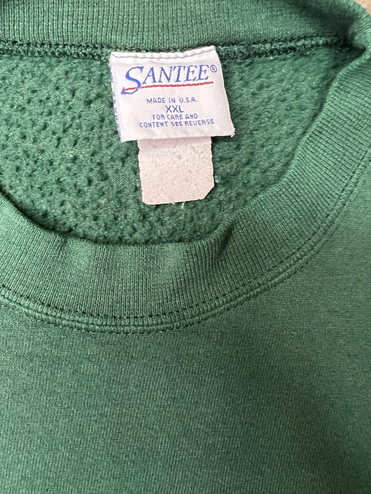 Vintage 80s  Santee Black Flag at Cuckoos Graphic Print Green Sweatshirt XXL image 3