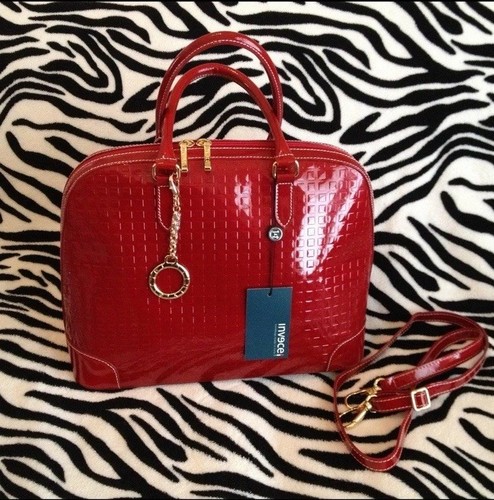 Borsa/borsa a mano a cupola in pelle verniciata Invece Arcadia - Made in Italy! ๐ฎ๐น - Rosso - Foto 1 di 13