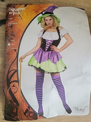 Böse freche Hexe Erwachsene Damen Kostüm Verkleidung Größe Large UK 18-20