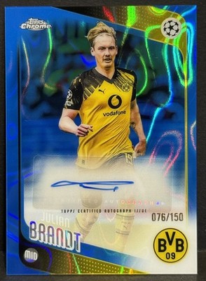 2025-26 Topps Chrome UCC Dortmund Julian Brandt Auto Blue Lava /150