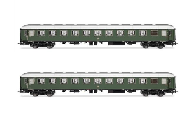 Rivarossi 2-tlg. Set Liegewagen Bcm243, in gr&uuml;ner Farbgebung,DB  Ep. III HR4377