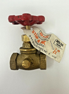 B&K 1/2'' Compression × Threaded Stop & Waste Valve   Model 105-103