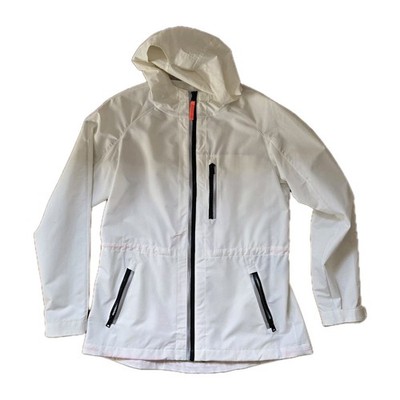 Vince Camuto Women's Rain Wind Jacket with Hood  Zipper Pockets White Sz Medium