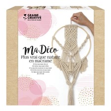 Macrame Wall Hanging Kit Round DIY Craft Set Cotton Rope Bamboo Ring 26x70