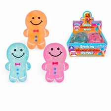 Large Squishy Gingerbread Man Toy Soft Squeeze Sensory Fidget 3 Colours UK