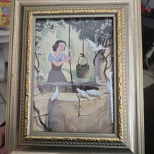 Vintage Walt Disney Snow White Singing DNP Gold Color Frame