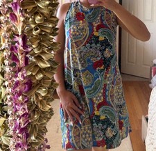   Vintage slip dress with a bold paisley and floral print 
