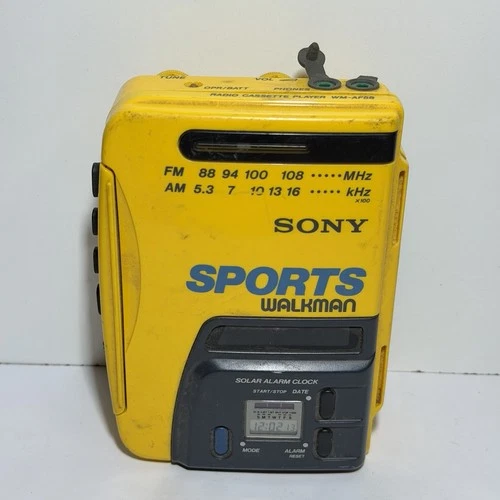 Vintage Sony Yellow Sports Walkman WM-AF58 Radio Cassette Player UNTESTED