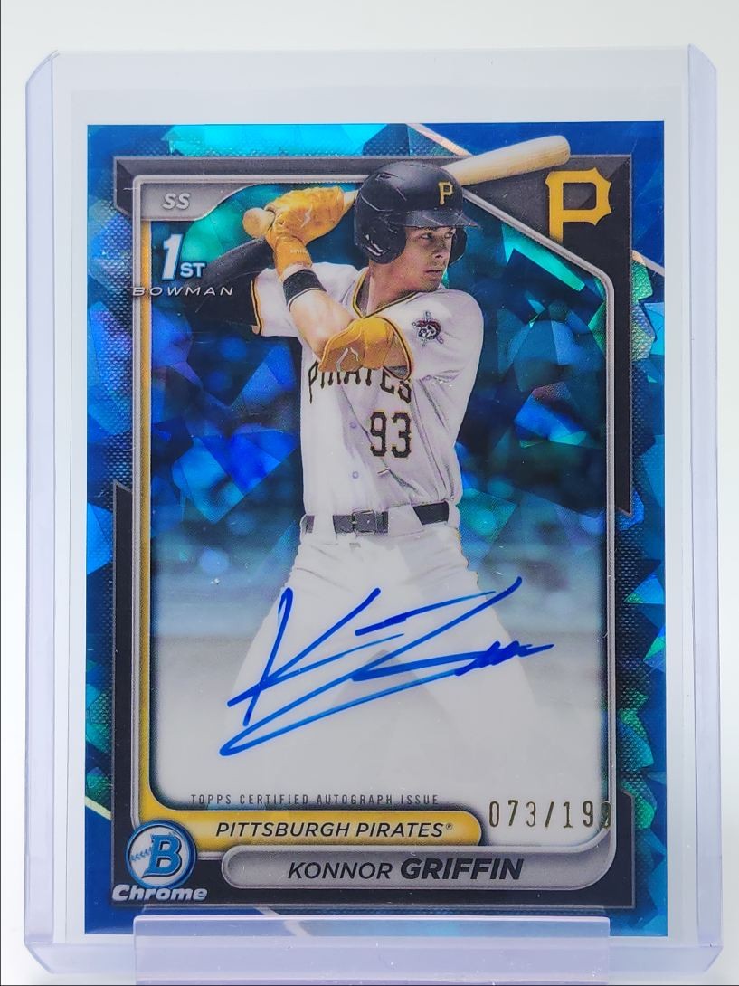 KONNOR GRIFFIN 2024 BOWMAN CHROME DRAFT 1ST SAPPHIRE PIRATES AUTO /199 Q0963