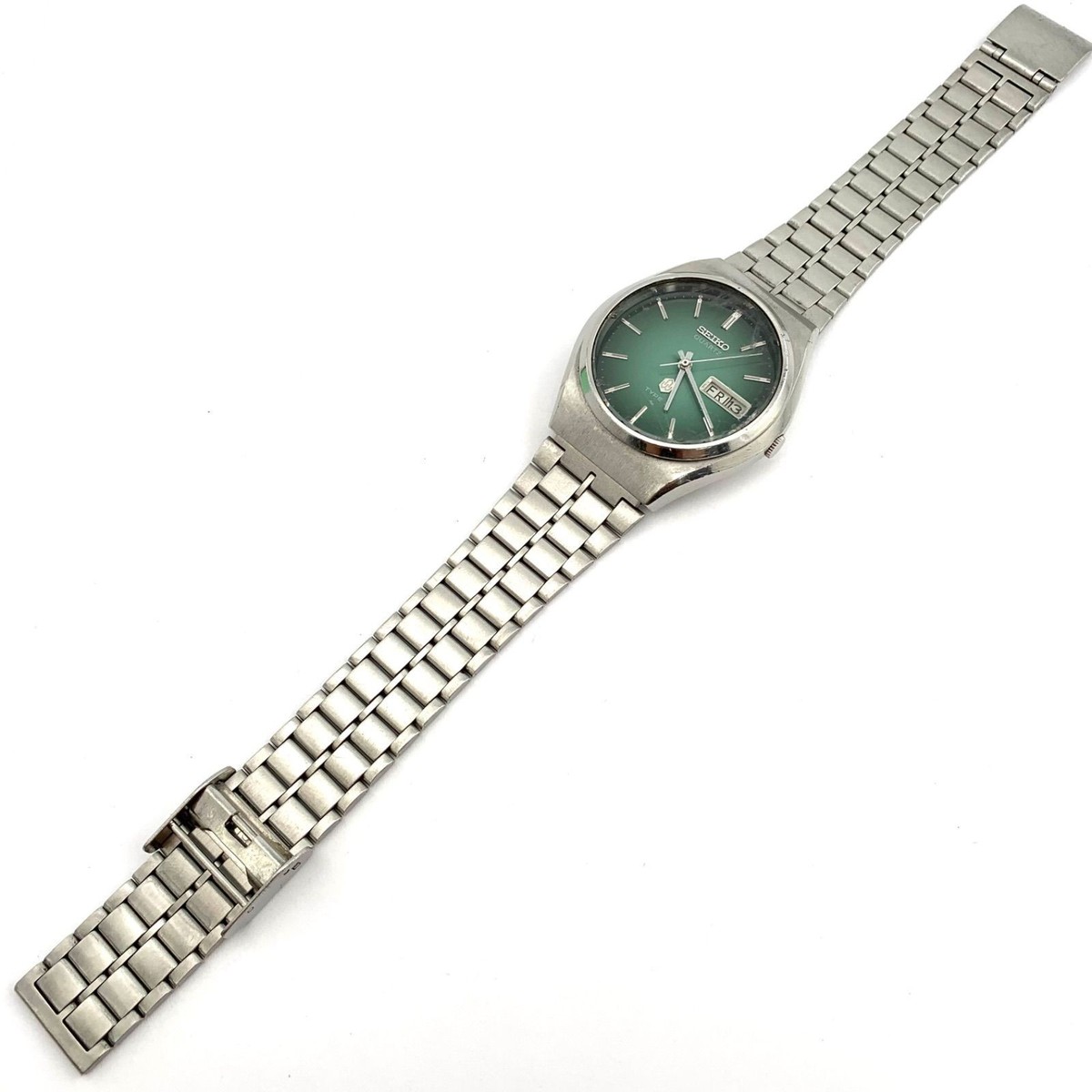 SEIKO Type II 4623-8010 Day/Date men Quartz Green Dial Watch Japan