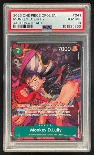 2023 One Piece OP02 EN #041 Monkey D Luffy Alternate Art PSA 10