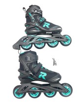 Roces Men Inline Skate 400821 Icon Black Aqua Fitness Breathable Size 4 M