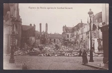 FRANCE, Vintage postcard, Reims, After the bombardment, WWI