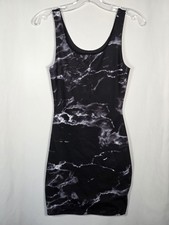 Express Body Contour Dress Size XS Black White Gray Marble Tye Die Sleeveless