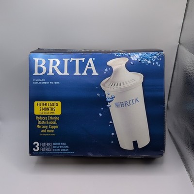 NEW - BRITA Standard Pitcher Replacement Filters - 3 Filters Model 0B03 open box