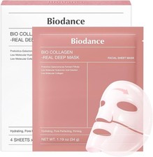BIODANCE Bio-Collagen Real Deep Face Mask 4 Pcs | Hydrogel Overnight Mask | Pore