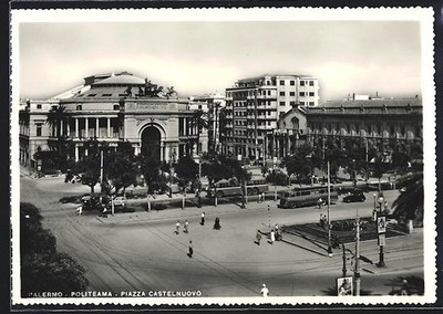 Palermo, Politeama, Piazza Castelnuovo, Ansichtskarte 