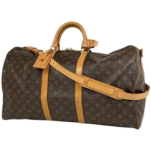 Louis Vuitton Keepall Bandouliere 55 Boston Bag Monogram Brown Used