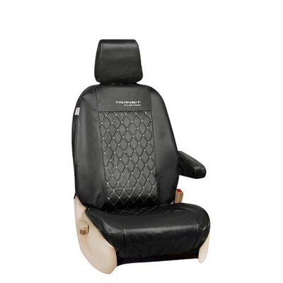 MASSGESCHNEIDERT FÜR TRANSIT CUSTOM - PREMIUM DIAMANTGESTEPPTER LEDER FAHRERSITZBEZUG