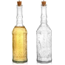 Frcctre 2 Pack Vintage Glass Bottles with Cork, 24 Oz Decorative Glass Bottle...