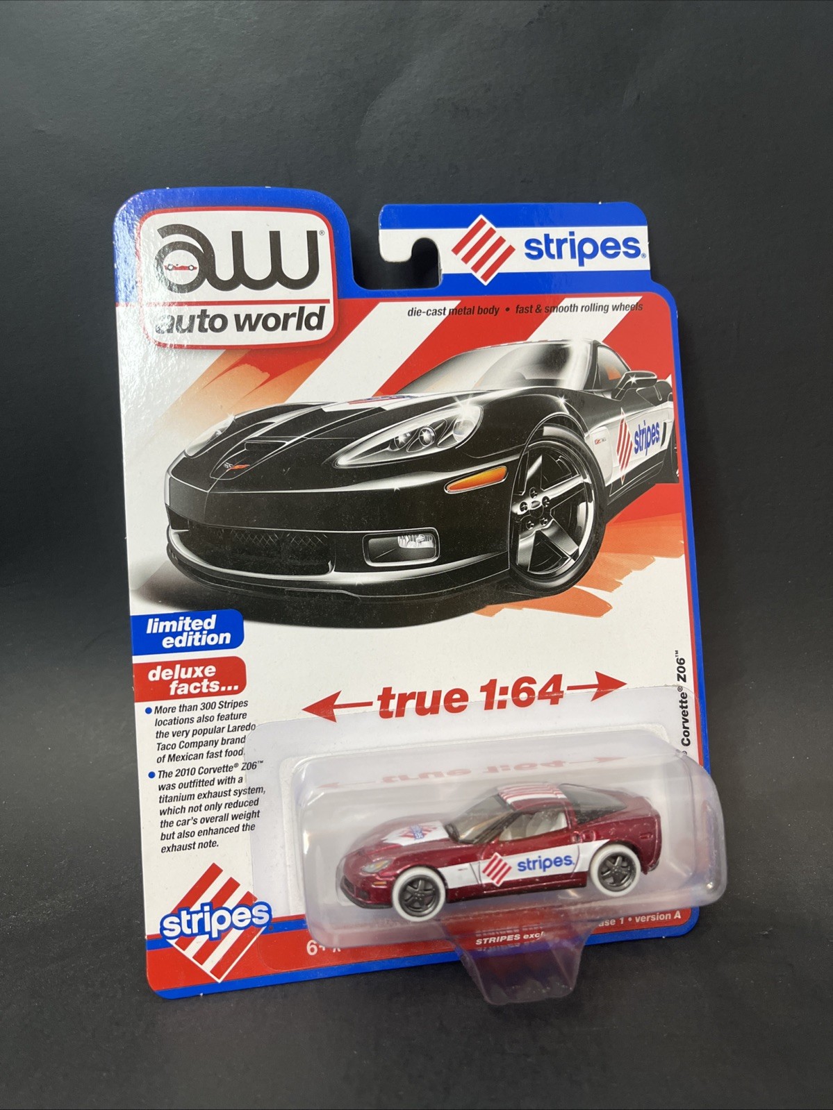 Auto World Stripes 2010 Chevy Corvette Z06 Ultra Red Chase Edition