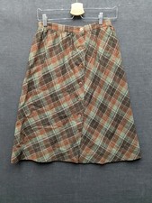 Vintage 1970s Alfred Paquette Wool Plaid Skirt School Girl Preppy 26" Waist