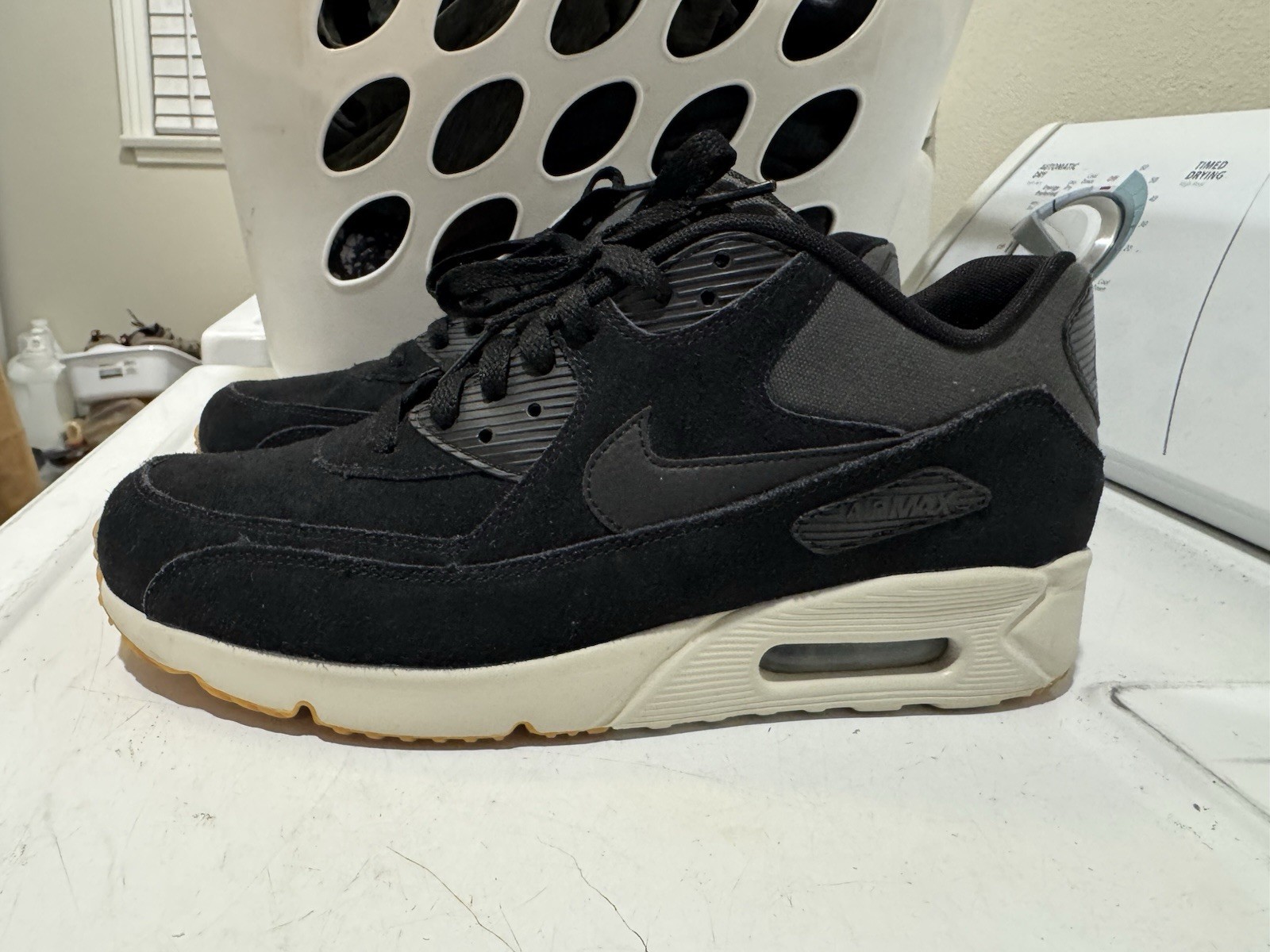 Nike Air Max 90 Ultra 2.0 Men's Sneakers Black Gum Suede Size 10.5