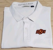 Cutter & Buck OSU Oklahoma State Cowboys White Heavyweight Polo Shirt Mens XXL