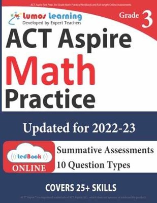 ACT Aspire Test Prep: 3rd Grade Math - Paperback, by Learning Lumos - Very Good