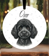 Poodle Christmas Bauble Ornament Personalised Dog Gift Pet Decor Xmas Birthday