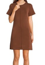 Copper Key Knit T-Shirt Dress Red Short Sleeve Casual Shift Dress Size S