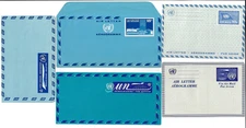United Nations UN UNITED NATIONS  AEROGRAMME UC1 , 4 ,7 , 9 , 12 ALL NEW